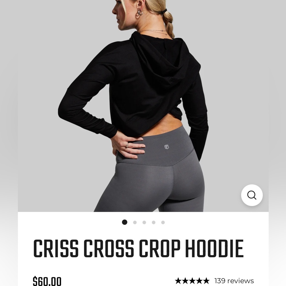 Born Primitive Criss Cross Back Crop Hoodie Black